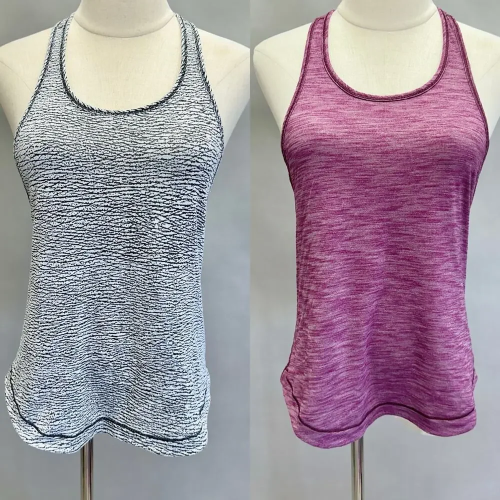 Set of 2 Lululemon Long Distance Running Racerback Tank Tops Size 6/8